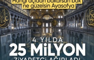 Ayasofya Camii yaklaşık 25 milyon ziyaretçi ağırladı
