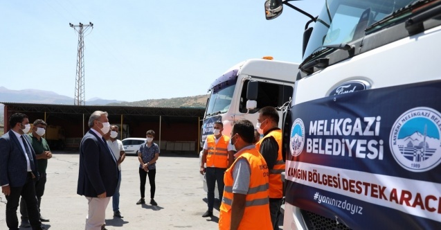 Melikgaziden Muğla yangın bölgesine destek